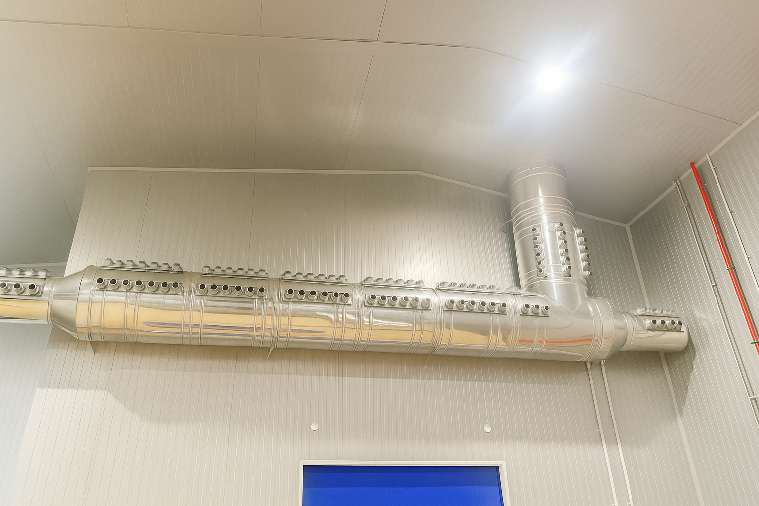 Instalación en cocina industrial con campana y conducto EI-30